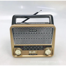 MEIER M-128BT Hot Classic Wood Effect Portable Fm Radio Digital Led Display Automatically Search Old Radio